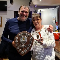 Champion: Grant Cunningham with Alice Noble presenting trophy.